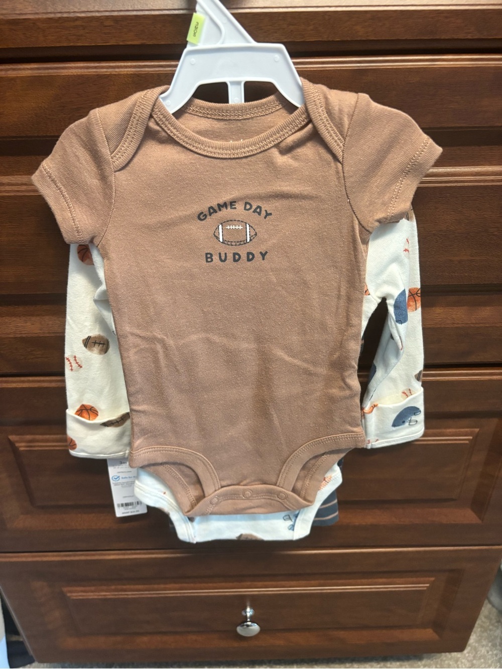 Carter's Brown "Game Day Buddy" Short-Sleeve Bodysuit